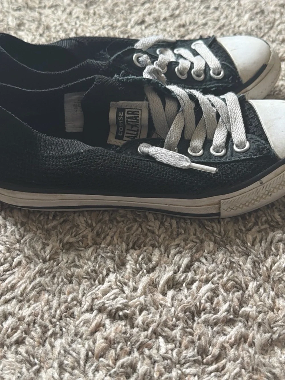 Converse Black Canvas Low Top Sneakers with White Details